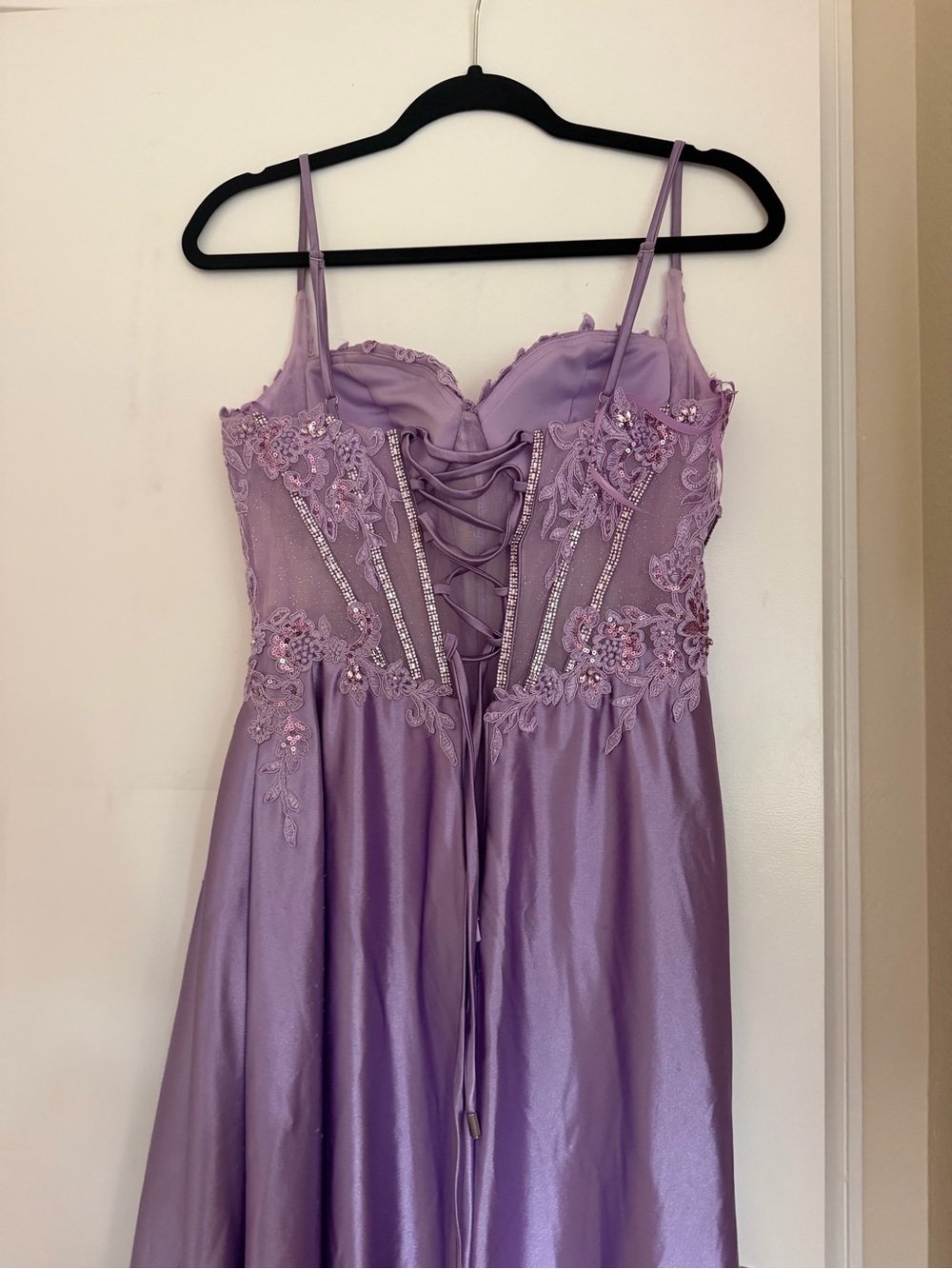 Lavender Lace Bodice Evening Gown - Women Dresses - Picture 3 of 4